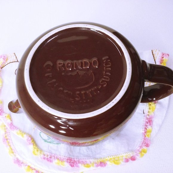 Vintage 1983 Rondo Gailstyn Japan Collectible Teapot Round 'Brown Betty' 6-cup - Picture 9 of 10